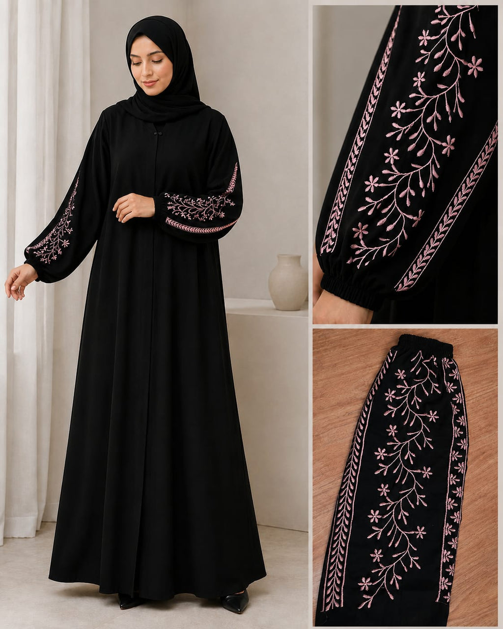 Premium Black Nida Abaya for Women | Elegant Modest Islamic Wear