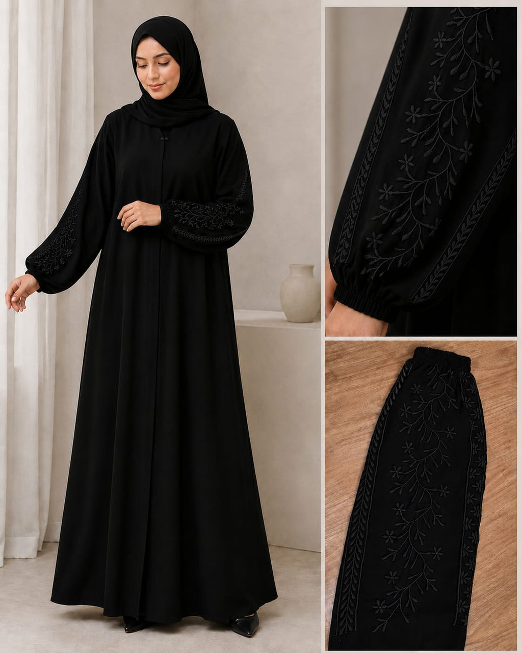 Premium Black Nida Abaya for Women | Elegant Modest Islamic Wear