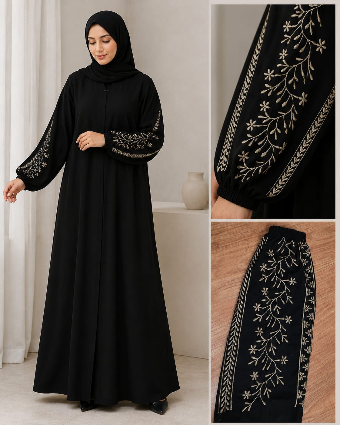 Premium Black Nida Abaya for Women | Elegant Modest Islamic Wear