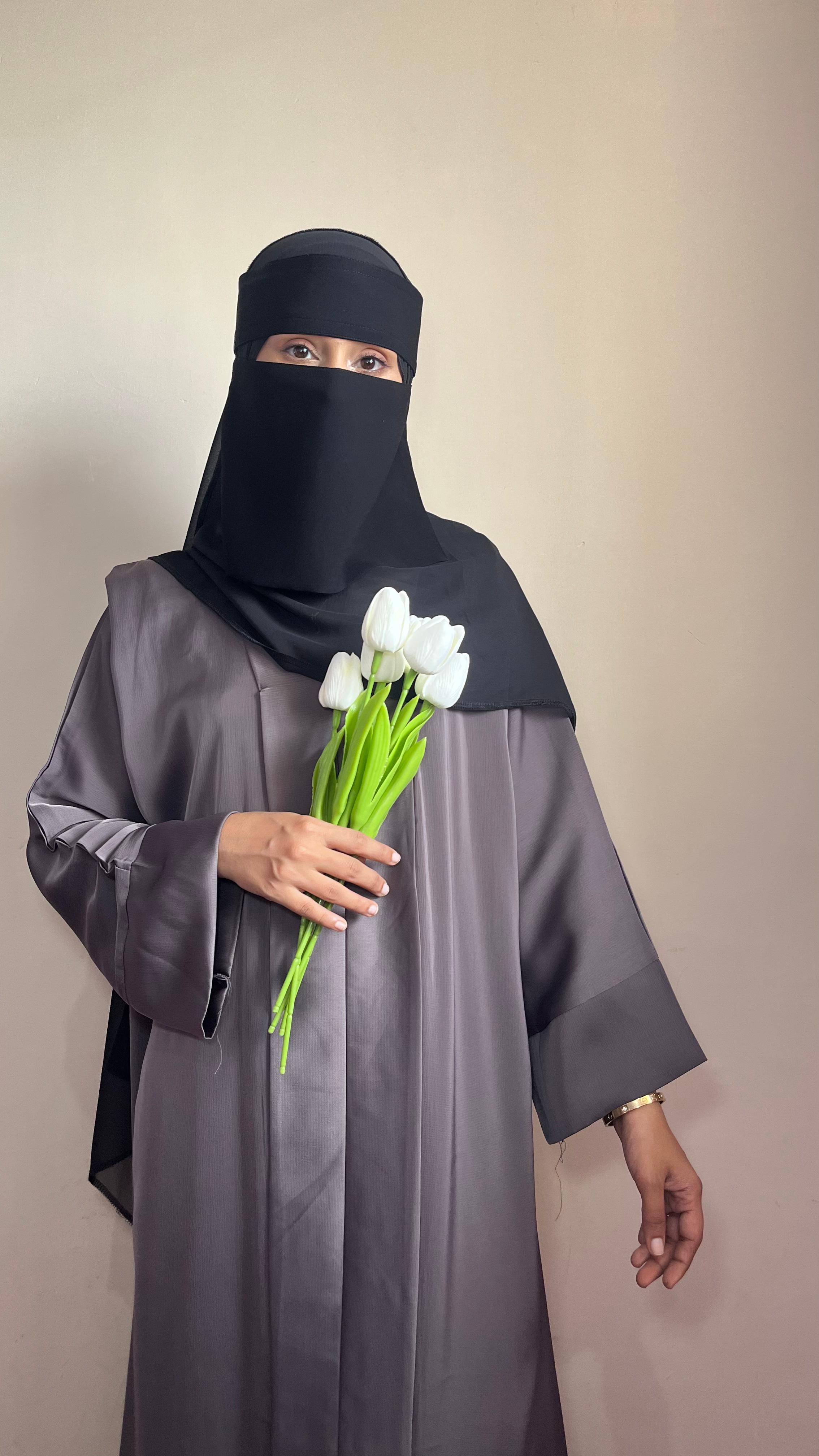 Stylish Grey Nida Abaya for Women | Premium Modest Islamic Wear